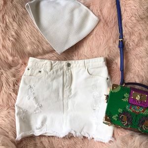 White jean skirt!